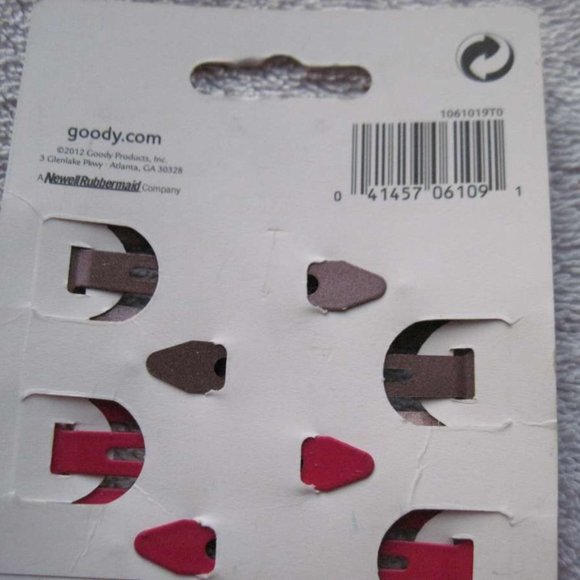 4 Goody Classics Glittery Epoxy Covered Metal Hair Snap Clips Magenta Pink Brown - Picture 4 of 4